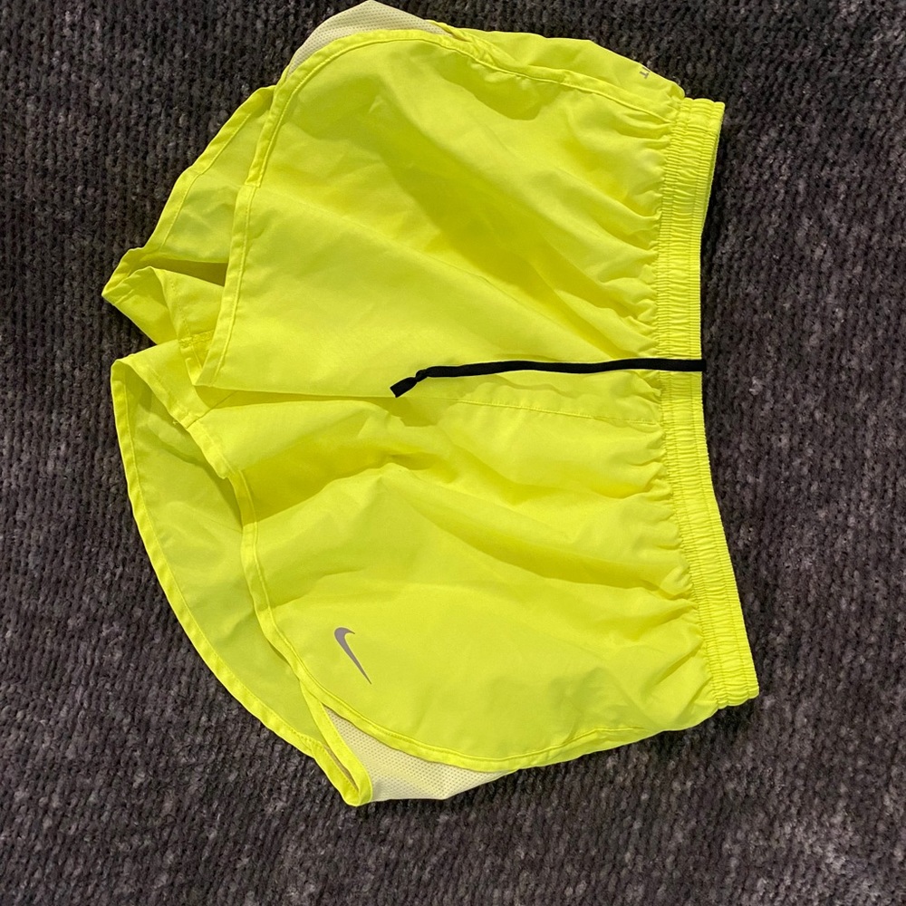 Nike, neon yellow, running shorts